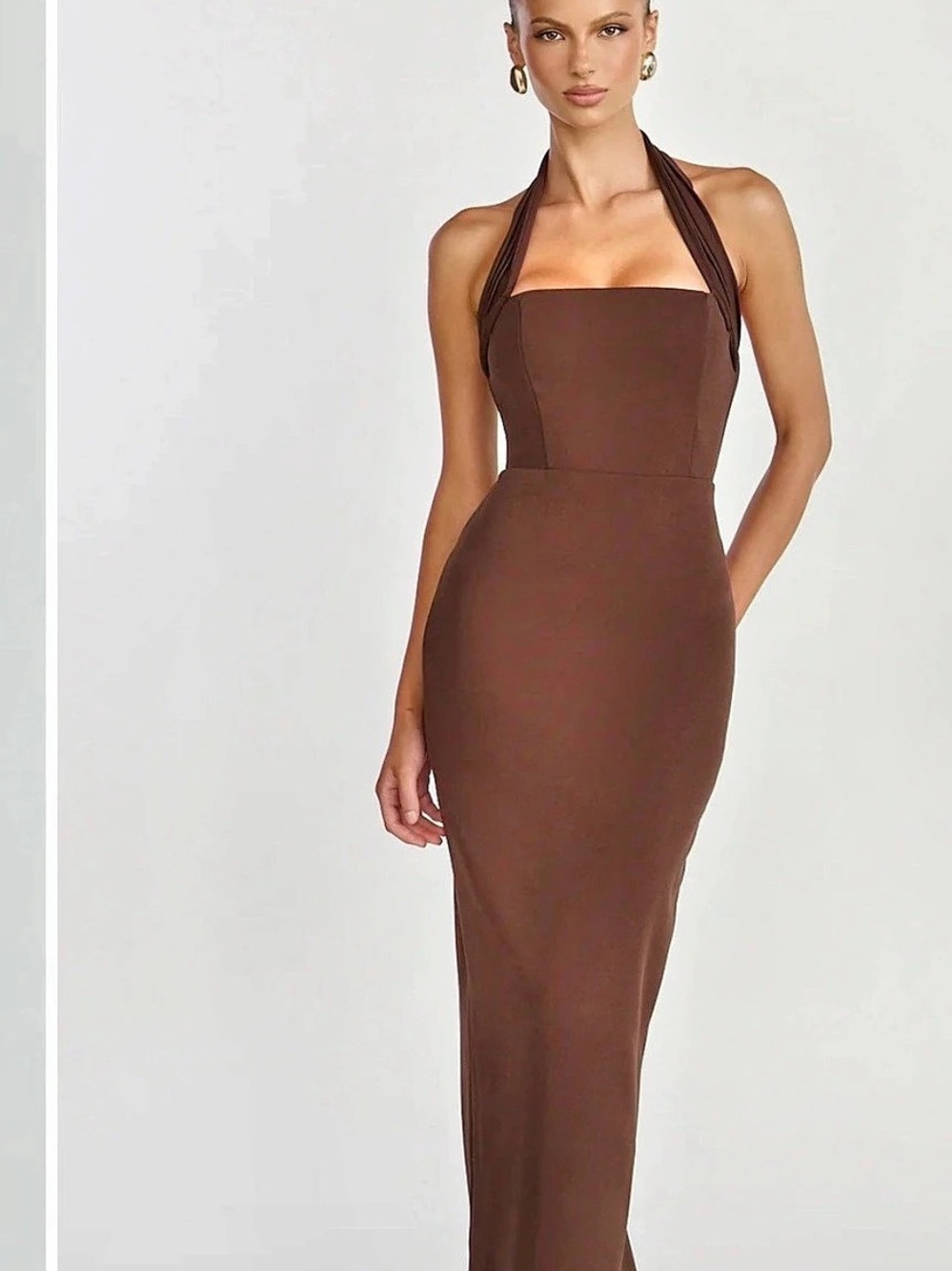 Showpo Salome Midi Dress Brown